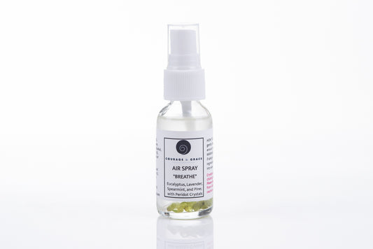 BREATHE AIR SPRAY with Peridot Crystals