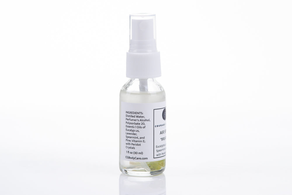 BREATHE AIR SPRAY with Peridot Crystals