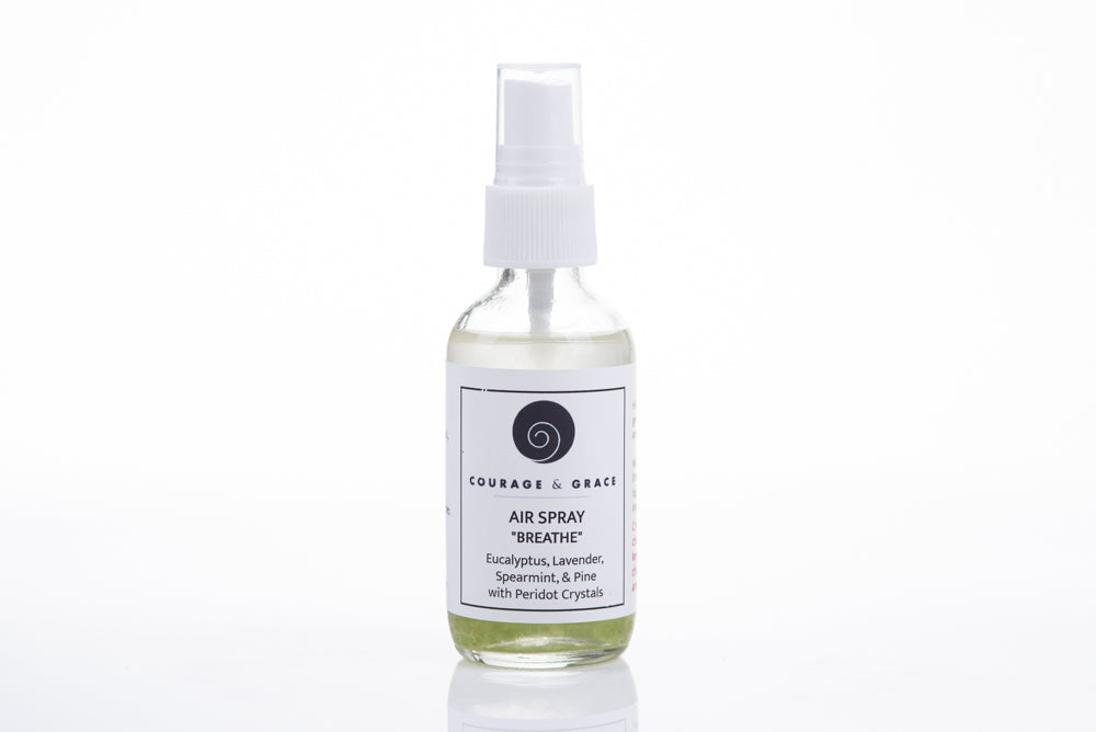 BREATHE AIR SPRAY with Peridot Crystals