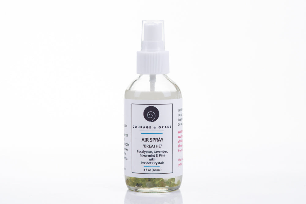 BREATHE AIR SPRAY with Peridot Crystals