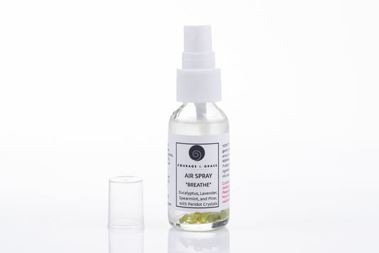 BREATHE AIR SPRAY with Peridot Crystals
